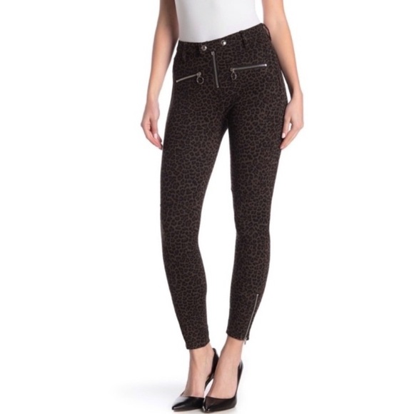 NWT FLAWED Blank NYC Zip Utility Leopard Print Pant Size 25 - Picture 1 of 6